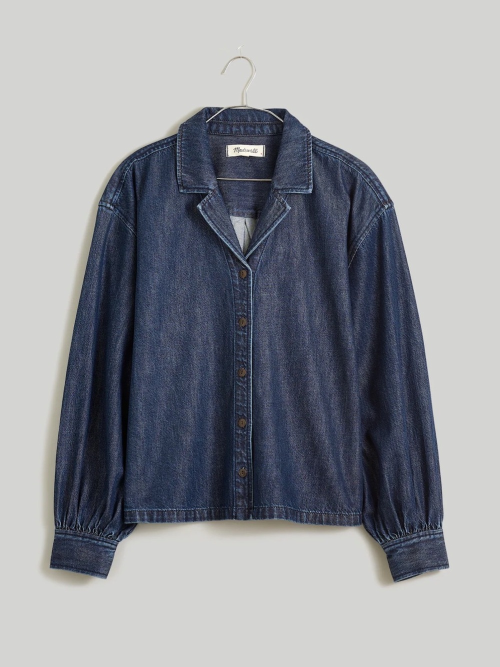 Madewell Denim Puff-Sleeve Button-Up Shirt - Picture 3 of 7